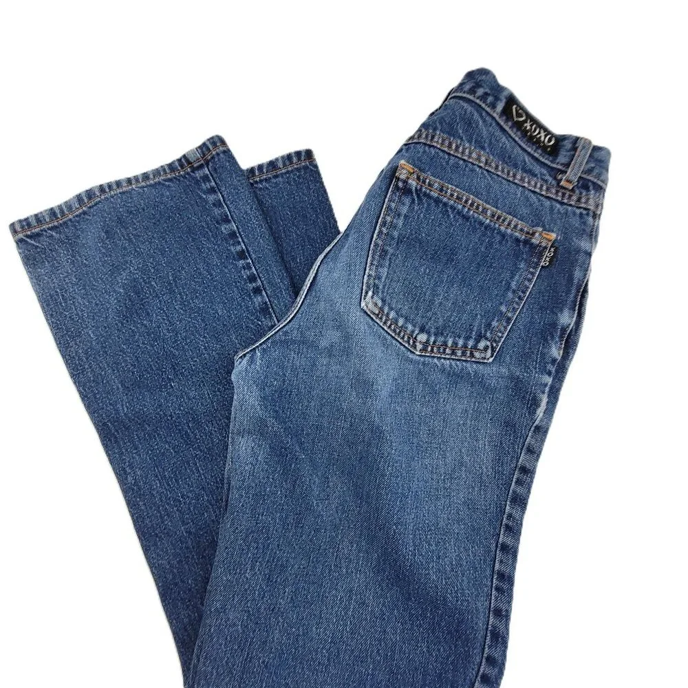 X.O.X.O. Jeans Women's 28x30 Blue Low Rise Bootcut Flare Made in USA Vintage - Picture 2 of 12